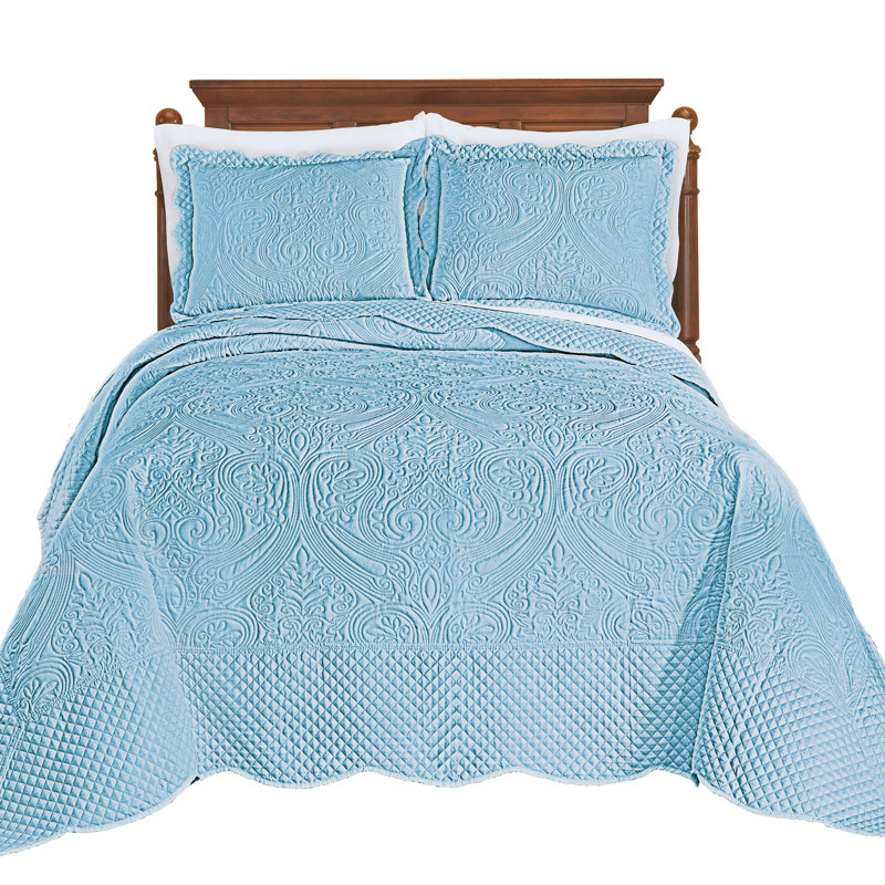 Couvre-lit surdimensionné Luxe, Ensemble de courtepointe très grand, Bleu