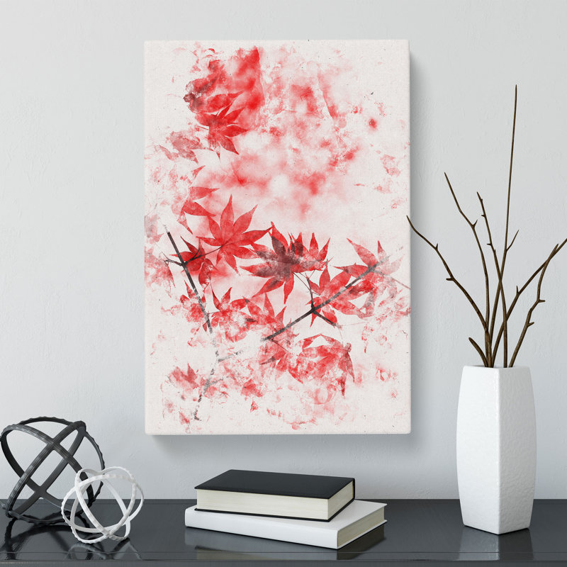 Red Leaves Of A Maple Tree - Wrapped Canvas, 60cm H x 40cm W x 3cm D