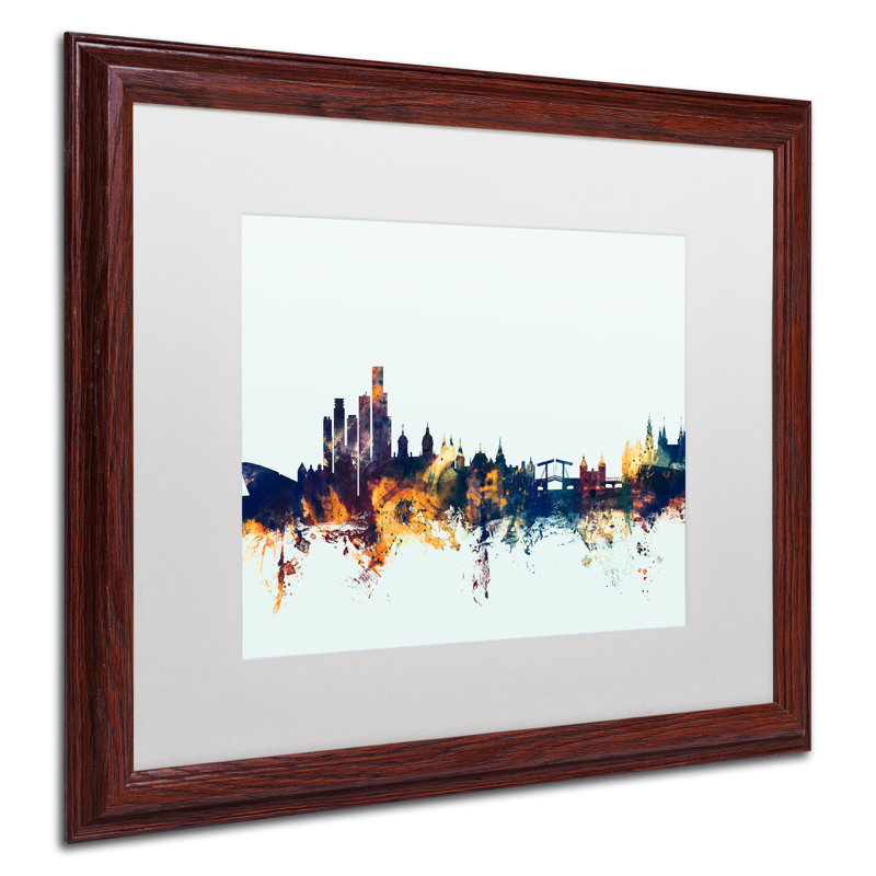 « amsterdam horizon blue », impression encadrée, H 16 po x l 20 po x P 0,5 po