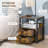 Industrial Side Table With 2 Drawers, Storage Shelf, Accent Sofa Table With Groove Handle And Frame