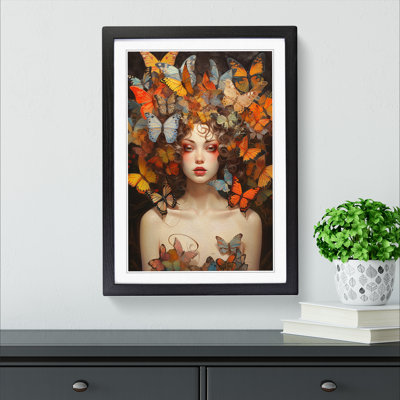 Butterfly Tachisme - Single Picture Frame Print on Wood