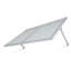 Auvent métallique White Ridge 5.6, fabriqué en aluminium léger pour l'extérieur, finition contemporaine en peinture poudre solide, charnière continue avec solin intégré, conception d'installation efficace.