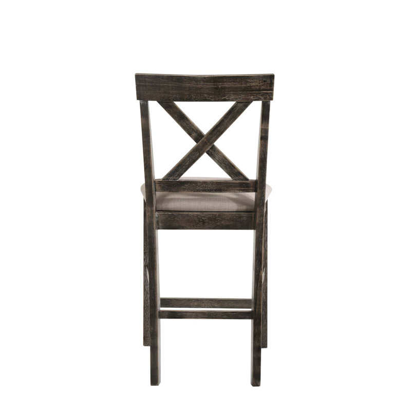 Ensemble de 2 chaises à hauteur de comptoir en lin brun clair Martha II