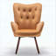 Fauteuil à oreilles Mid-Century moderne capitonné-1673436089
