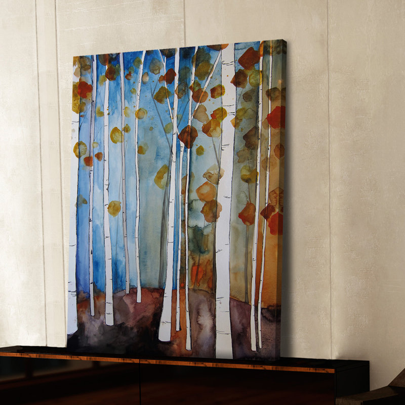 « automne leaves » par christine lindstrom, reproduction d’art sur toile tendue, H 45 po x l 30 po x P 1,5 po