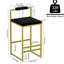 Ensemble de 2 tabourets de salle à manger rembourrés en velours de style moderne, base dorée, bas, avec assemblage rapide-1439770193
