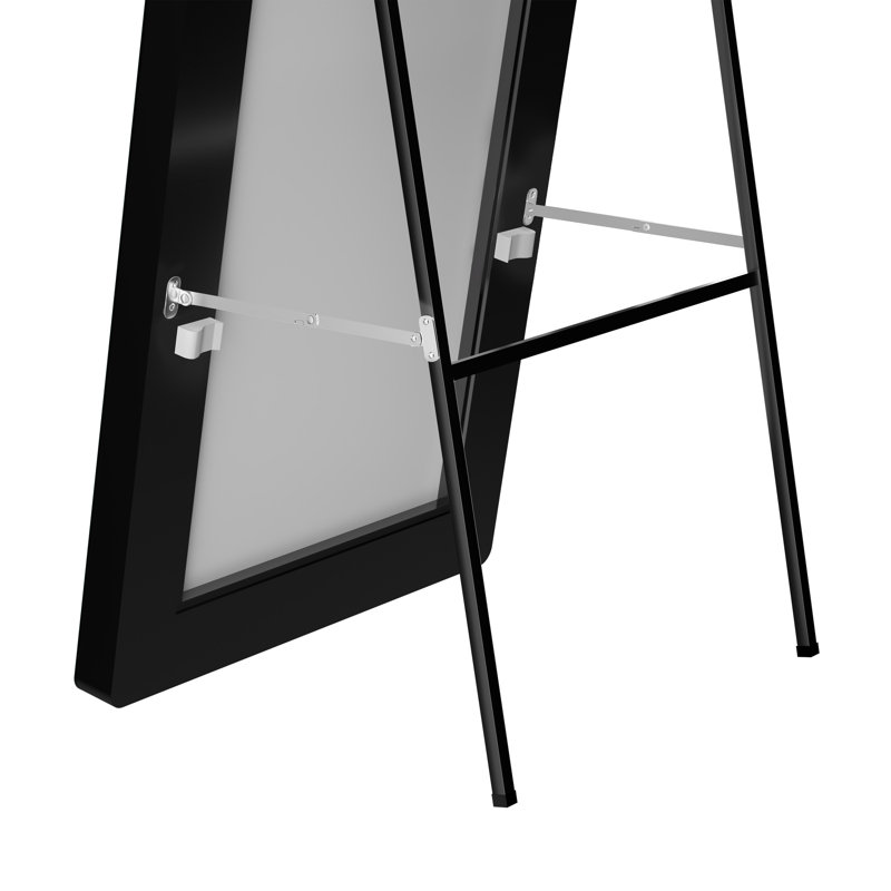 Miroir pleine grandeur moderne et contemporain, Noir, 56 po x 16 po