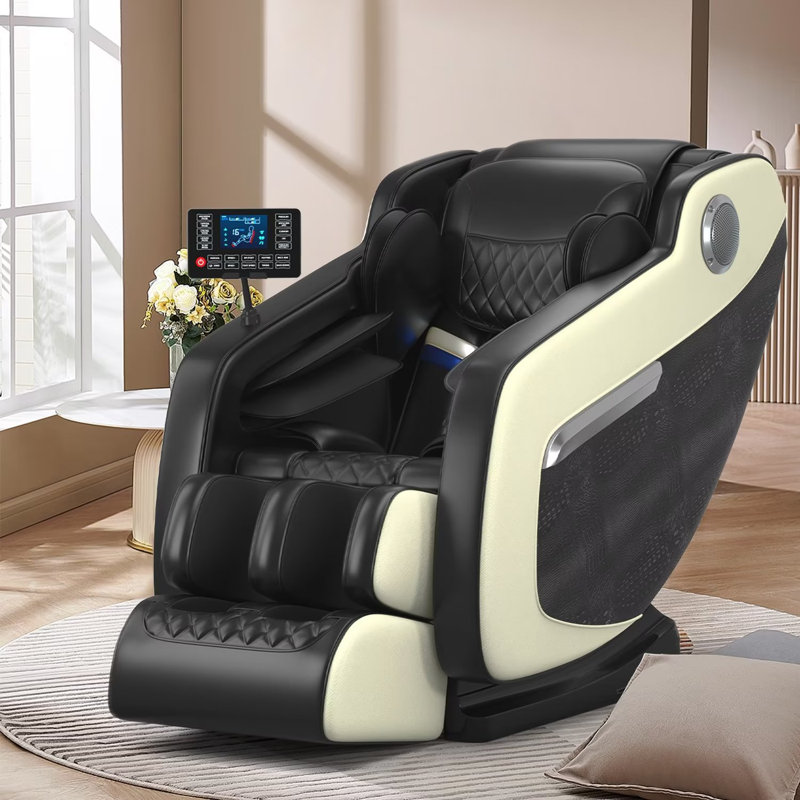 Fauteuil de massage chauffant pour le corps Ultimate Relaxation, Noir et beige