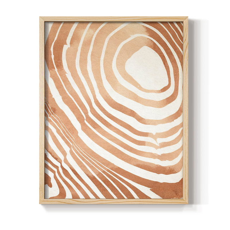 Reproduction encadrée de grain de bois Suminagashi IV - bois massif, H 30 po x l 24 po