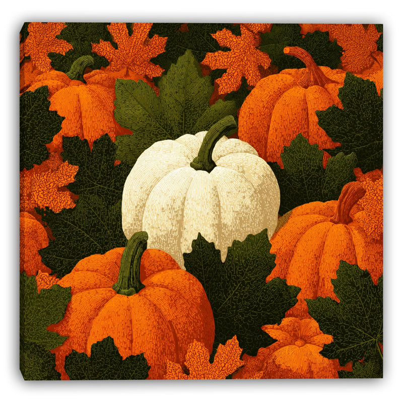 «Pumpkin Patch Harmony», art mural sur toile tendue