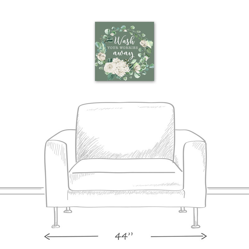 «Wash Your Worries Away» sur toile, H 12 po x l 12 po x P 1,25 po