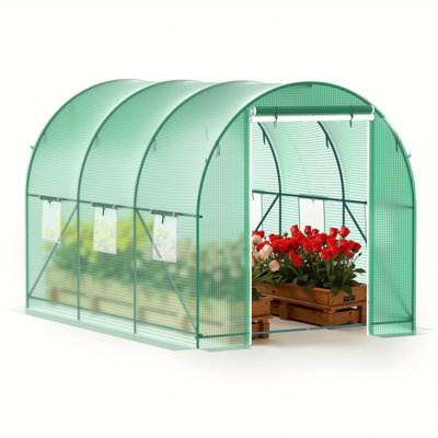 10×6.6×6.6 Ft Walk In Greenhouse With Watering System