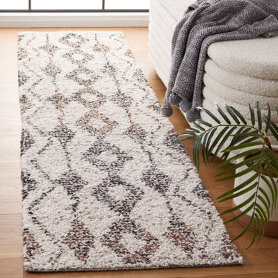 Tapis à poil long Jericho 102 ivoire / noir