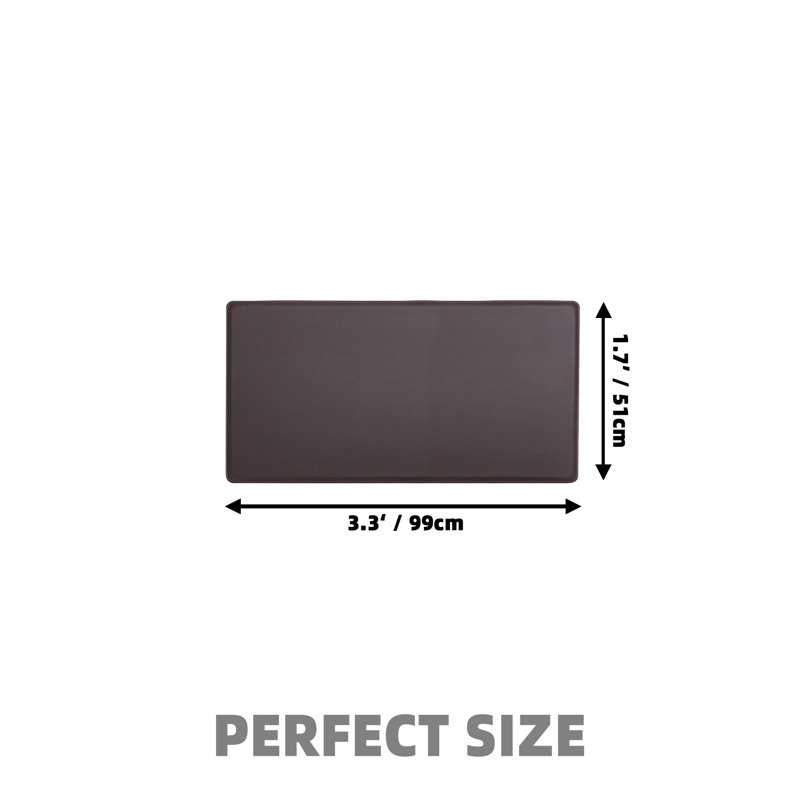 Tapis de cuisine antidérapant, Rectangle 1 pi 8 po x 3 pi 3 po, Brun