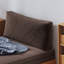 Café, canapé en lin brun avec coussin modulaire