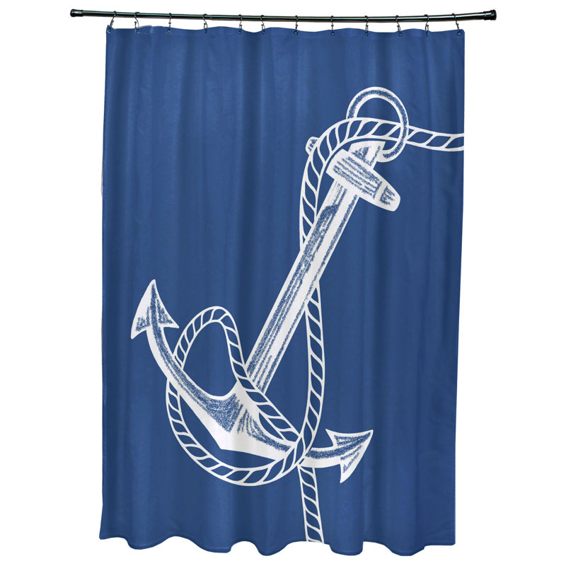 Rideau de douche Anchored, bleu