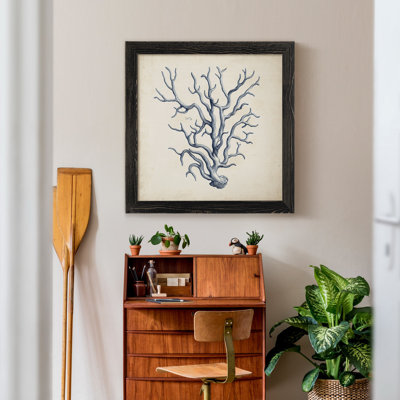Coral Trio In Indigo III - Cadre photo, reproduction d'art sur toile