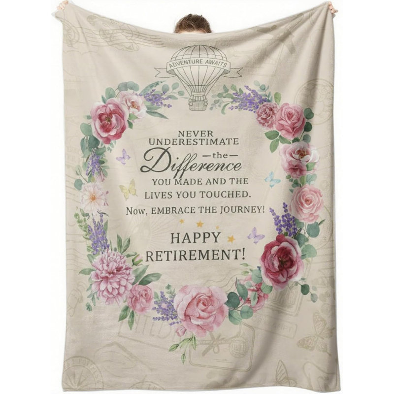 Cadeau de retraite pour femme, meilleures idées de cadeaux pour les femmes, jetons de retraite en flanelle amusants et amusants pour coworker / enseignant / infirmière / maman 60 po x 80 po