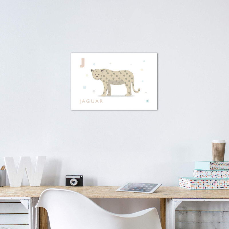 Jaguar - impression d'art graphique, Pas de tapis, Toile tendue, H 40 po x l 60 po x 1,5 po