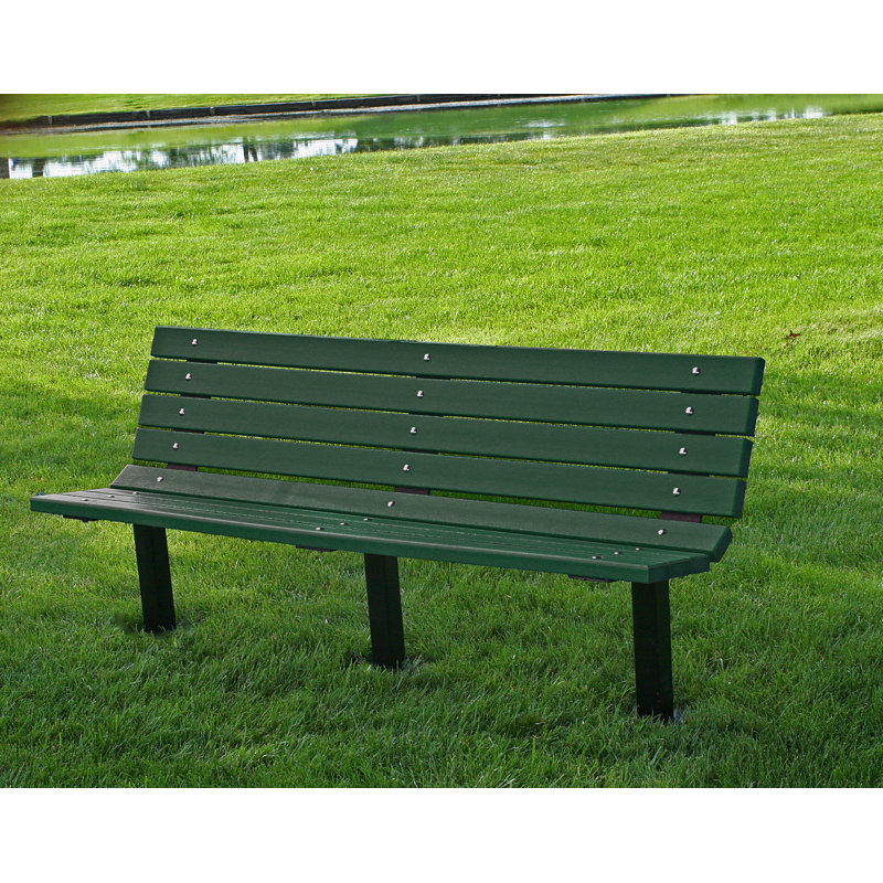 Banc de parc en plastique recyclé Contour, Aucun, Vert, 6 pi