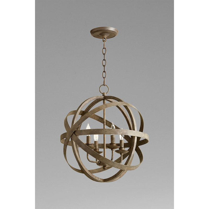 Lustre de globe de style bougie 4 lumières Gladwin