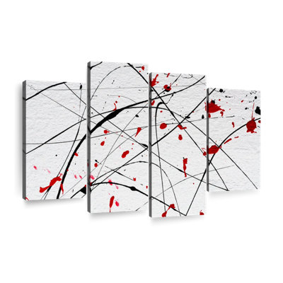 Ensemble de 4 pièces Modern Modern Splash On Canvas