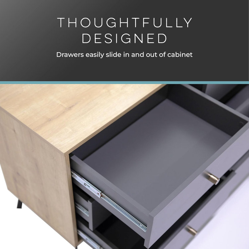 Raveena Max Chest Oak/Dark Gray, Oak/Dark Gray 