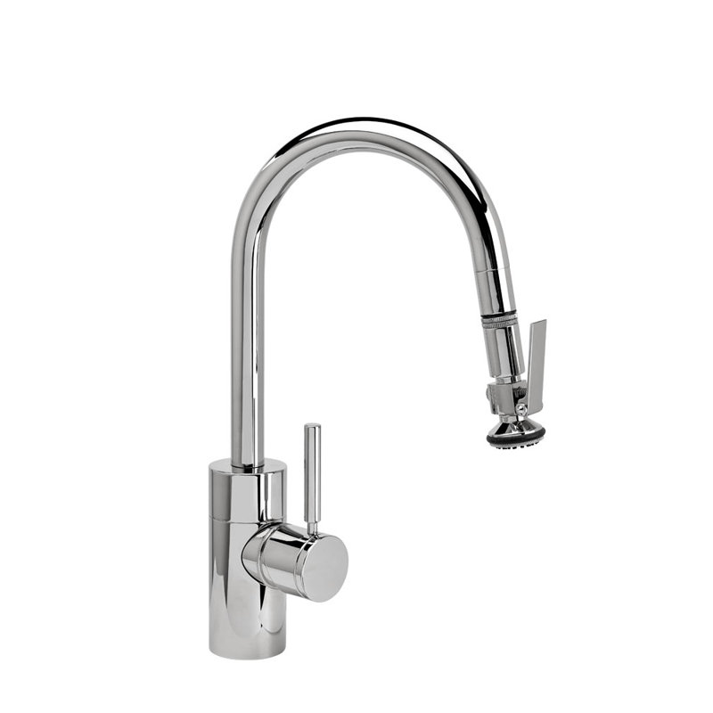 Contemporary Prep Size Plp Pulldown Faucet - Lever Sprayer, Satin Nickel
