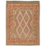 Hand Knotted Wool Area Rug in Multi