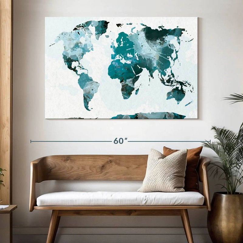 Carte du monde Aliaz, H 34 po x l 51 po