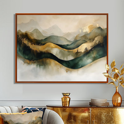 Amburgey Abstract Liquid Ink Divide Fight Of Emerald I - Abstract Liquid ink Wall Art