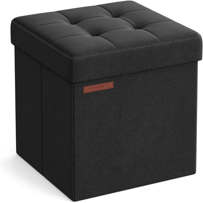 38x38x38cm 38cm Wide Square Solid Colour Footstool Ottoman with Storage