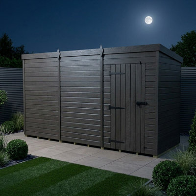 Total Sheds 15ft x 6ft Composite Pent Garden Shed - Single Door - No Windows - EPDM Rubber Roof - UK Manufactured