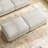 Maelina Upholstered Beige Square Corduroy Ottoman with Solid Wood Legs, Ottoman Modular Part For Sectional Sofa-714554405