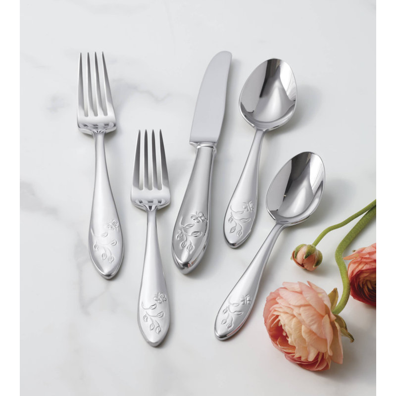 Butterfly Meadow 65 Piece 18/10 Stainless Steel Flatware Set, Service for 12