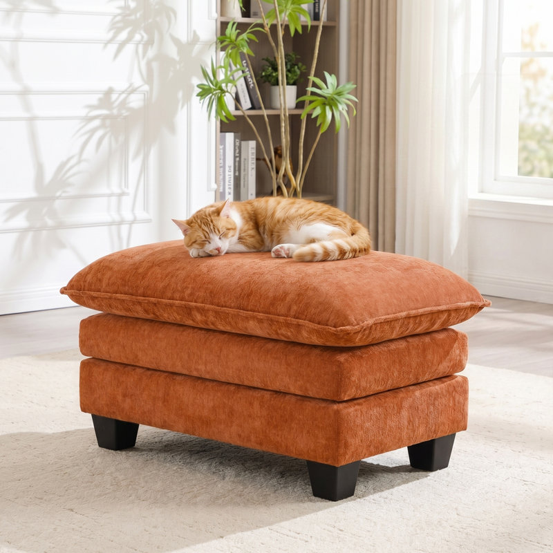 Chaise d'appoint moderne surdimensionnée en chenille avec repose-pieds, ensemble de canapé simple à assise profonde 2 pièces et chaise longue