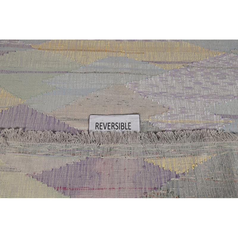 Tapis turc moderne en laine à motif géométrique 10 x 13
