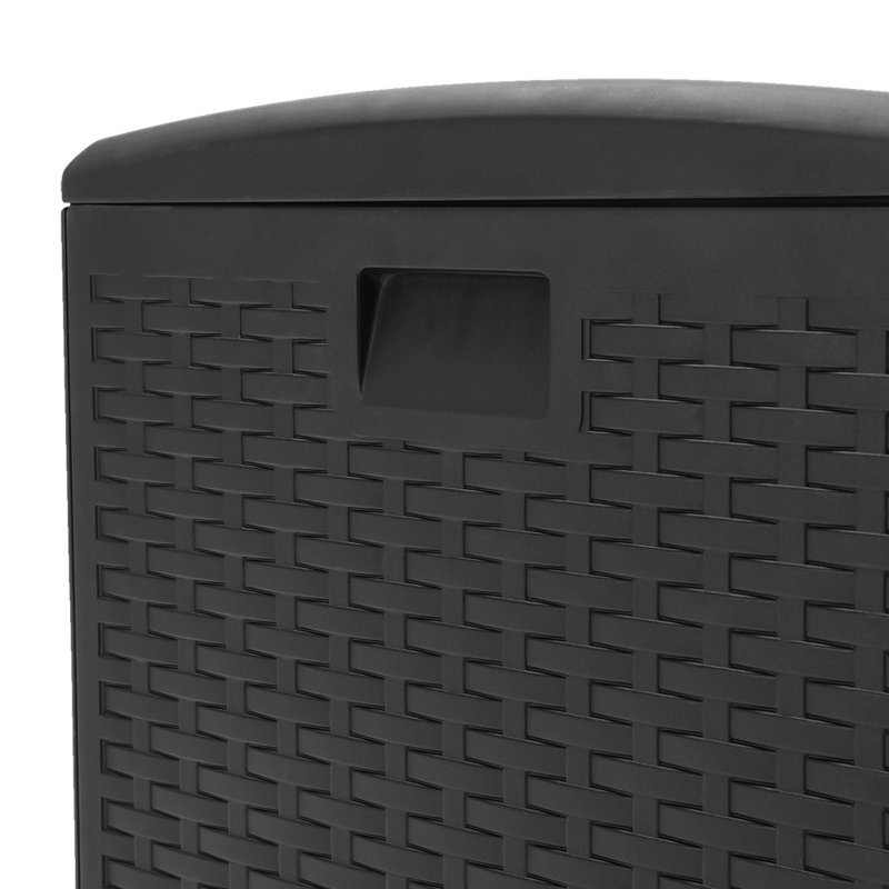 17 Stories Marwo 127cm W 99L Water Resistant Plastic Lockable Storage Bench, Black