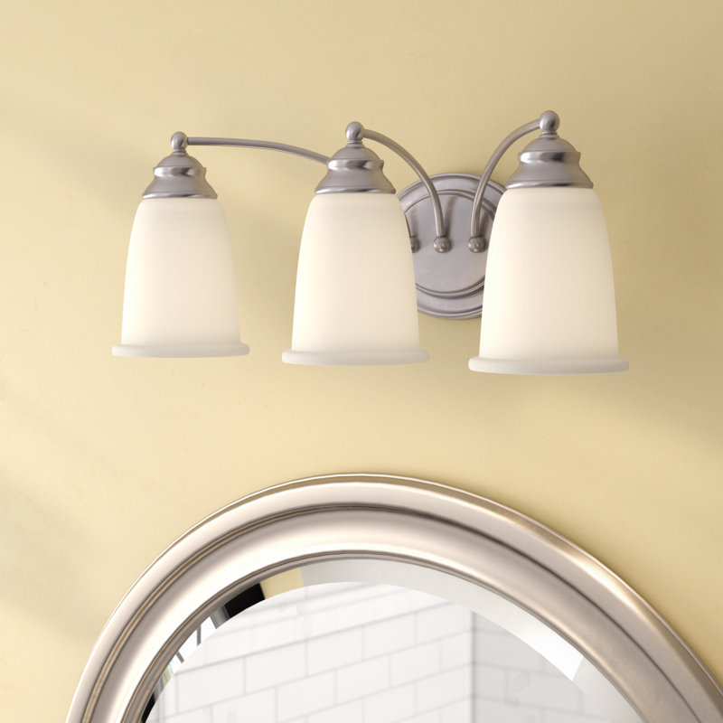 Éclairage pour salle de bain 3 lumières Belgrave, Nickel mat