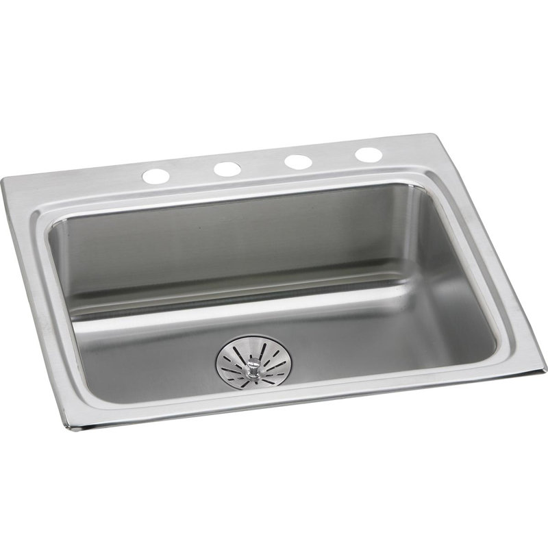 Évier de cuisine encastrable 25 "x 22" avec ensemble de drain lustertone, 5 trous