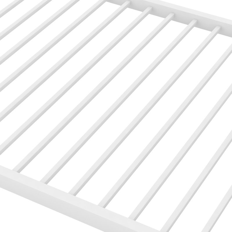 Lit superposé en métal, lit superposé bas avec échelle, Simple, Blanc
