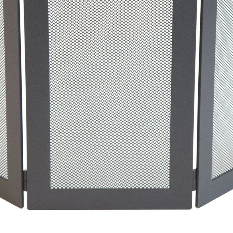 Lucien 5 Panel Iron Fireplace Screen, 45cm H x 75cm x 1cm D