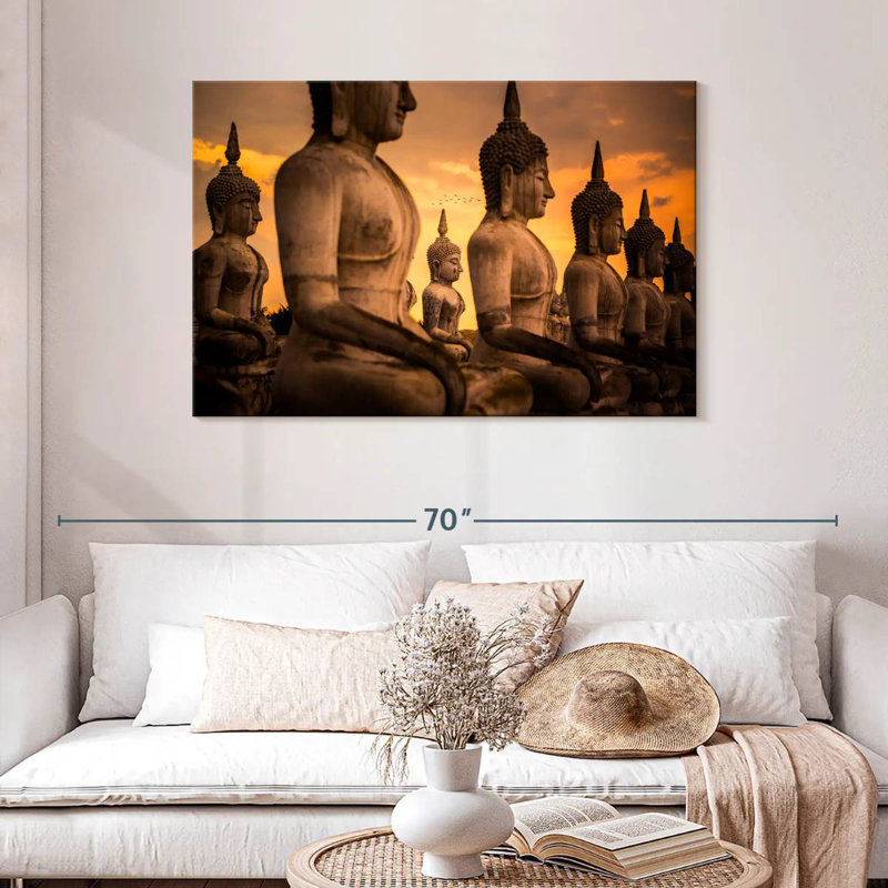 Kerrick Buddha Statues In Wat Thung Yai, 30" H x 45" W