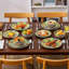 Ensemble 12 pièces de vaisselle, assiettes et bols 12 pièces, vaisselle en porcelaine pour 4 personnes, va au micro-ondes et au lave-vaisselle, résistante aux égratignures, service de vaisselle style bohémien pour 4, série SIMI