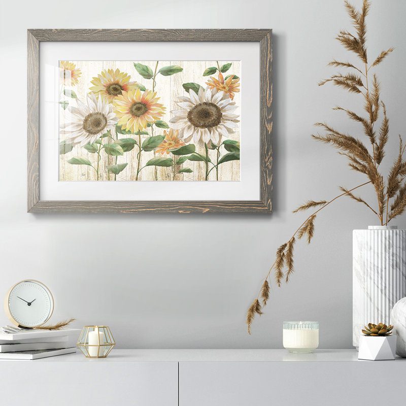 Sunflower Surprise, reproduction d'art encadrée, Gris, H 14 po x l 20 po x P 1,5 po