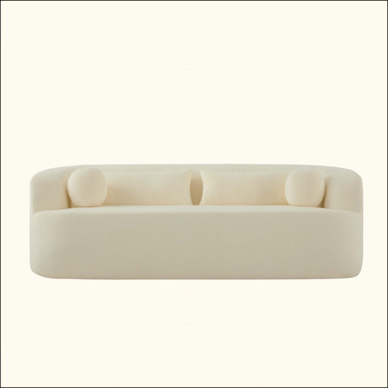 Canapé sans os en chenille, canapé rembourré avec coussins, canapé nuage incurvé sans assemblage avec mousse haute densité, canapé moderne de luxe à 3 places compressé pour salon et appartement