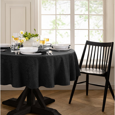 Brosh Solid Texture Water and Stain Resistant Round Polyester Tablecloth