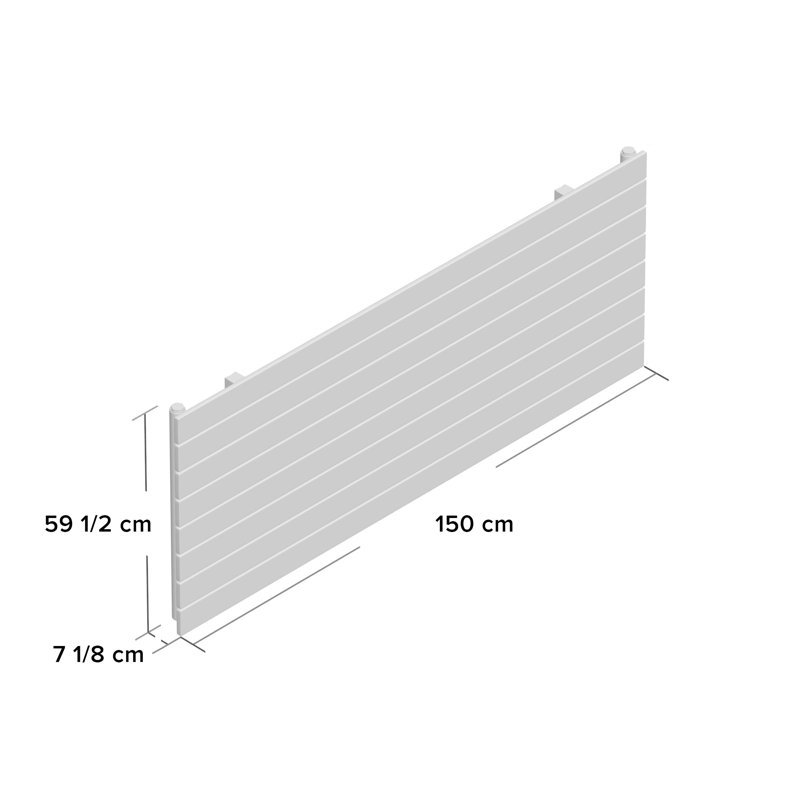 Andrew Horizontal Designer Radiator, Anthracite, 44.5cm H x 150cm W x 8.6cm D, 2