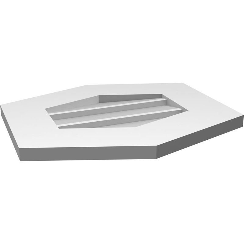 Ventilé vertical à pignon vertical 4/12 po, H 16 po x l 18 po x P 1 po