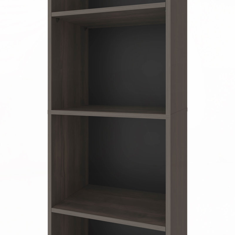 5-Shelf Bookcase with Open Storage, Walnut, (5 Shelves) 71.7"H x 17.8"W x 11.8"D